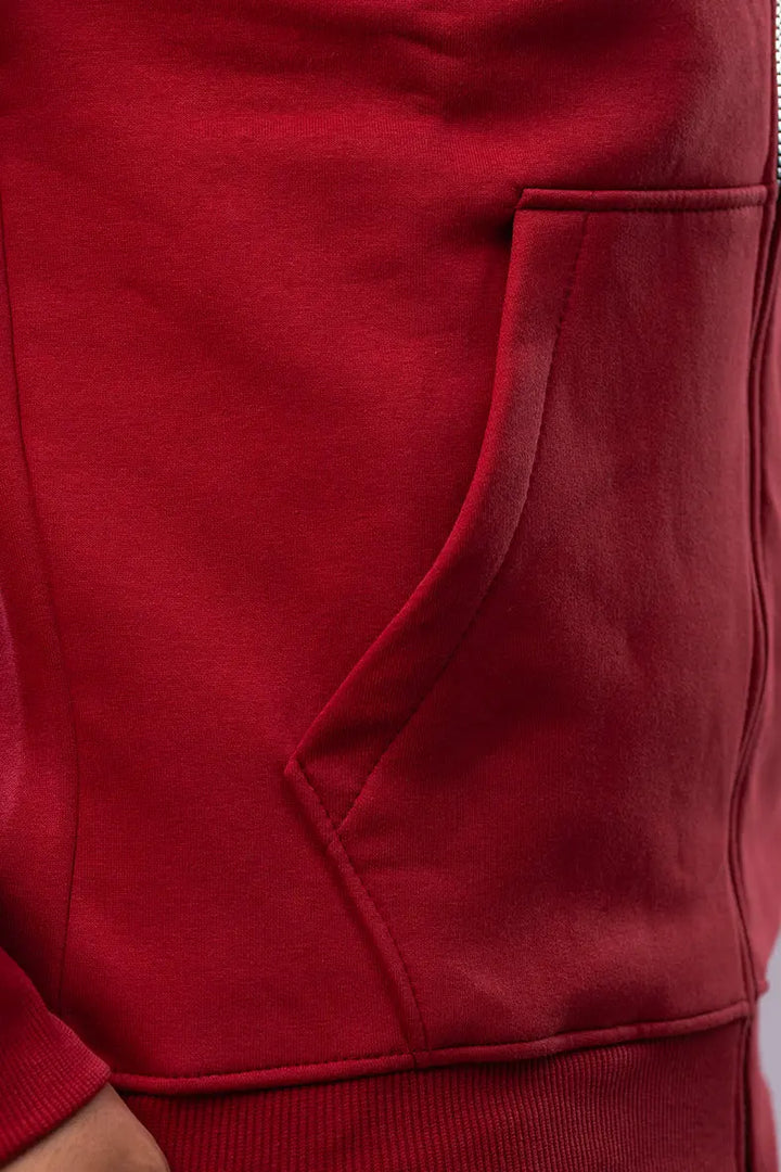 Nine Store zip-up hoodie in premium cotton, front view