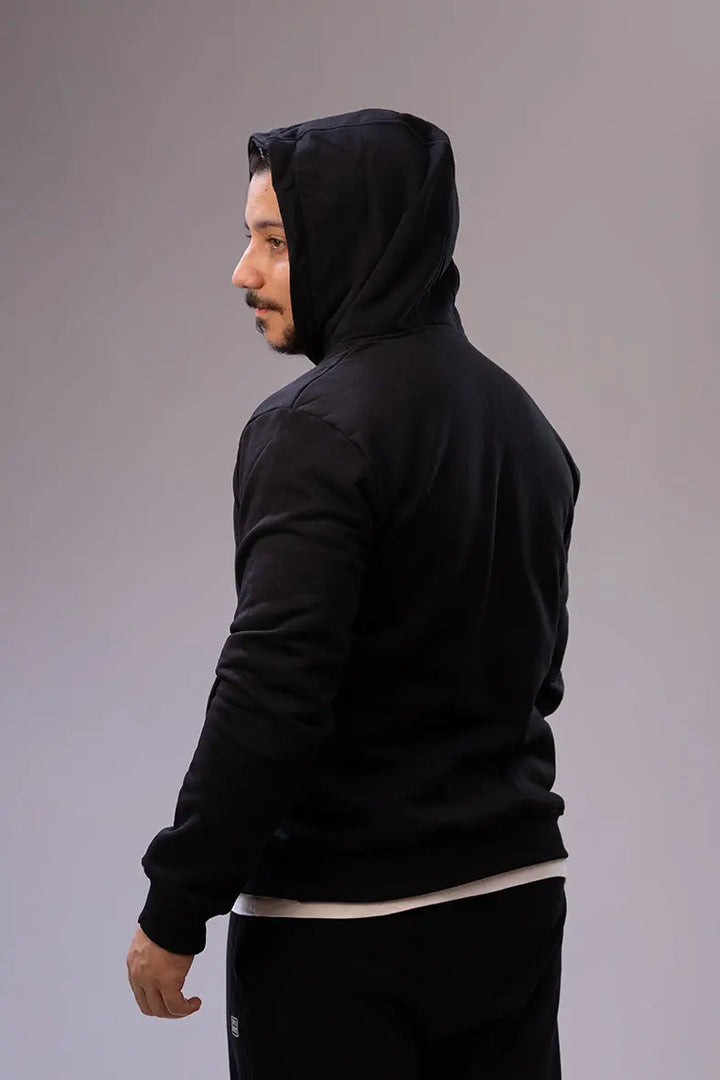 Side view of Nine Store pullover hoodie, casual streetwear style