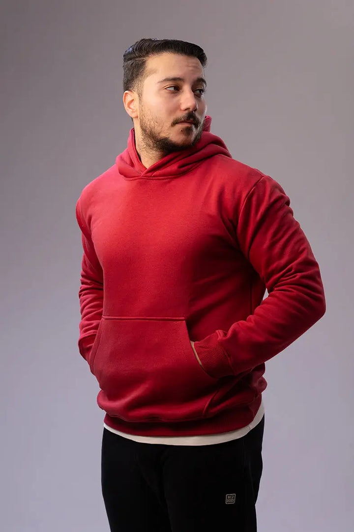 Side view of Nine Store pullover hoodie, casual streetwear style