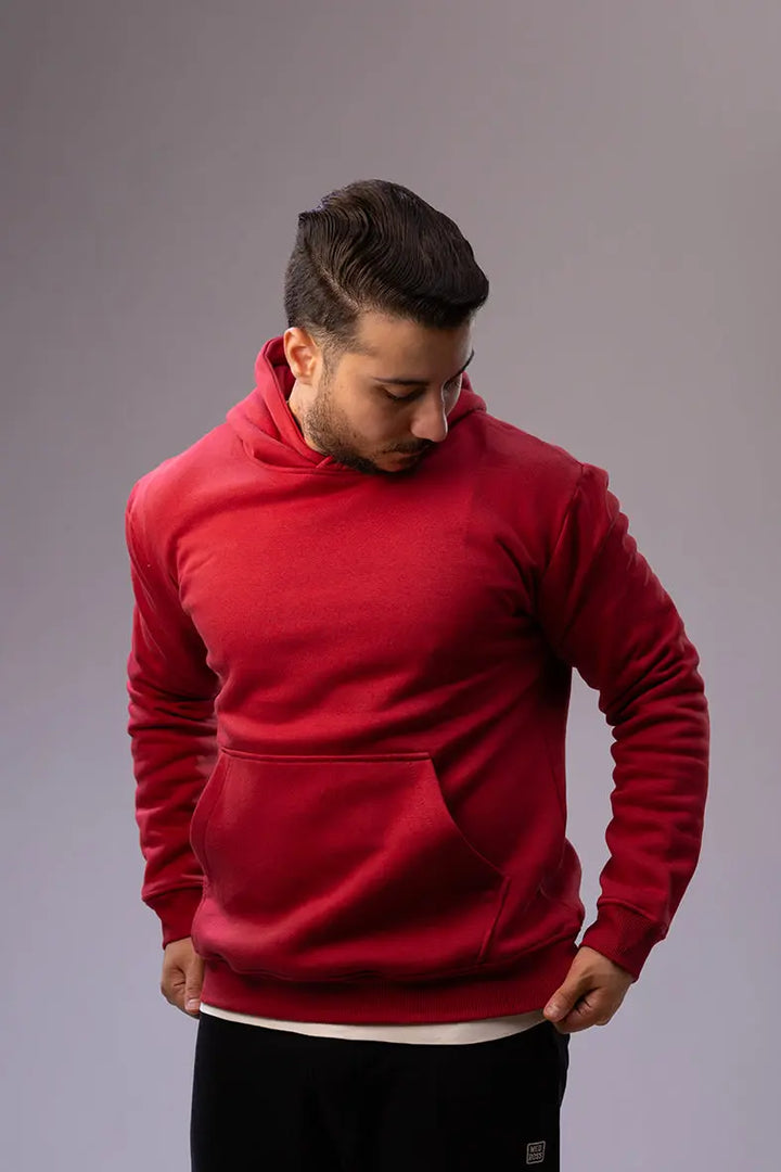 Side view of Nine Store pullover hoodie, casual streetwear style